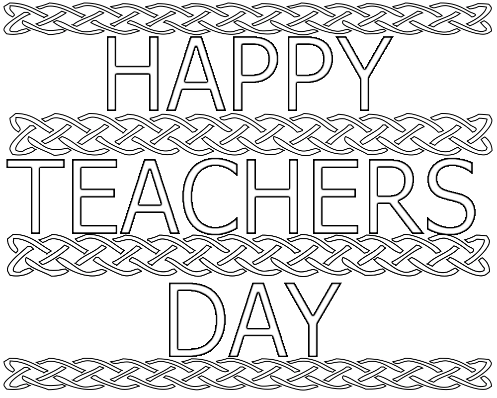 Happy teachers day coloring book